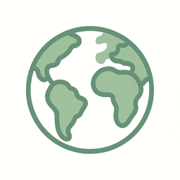 Icône globe vert