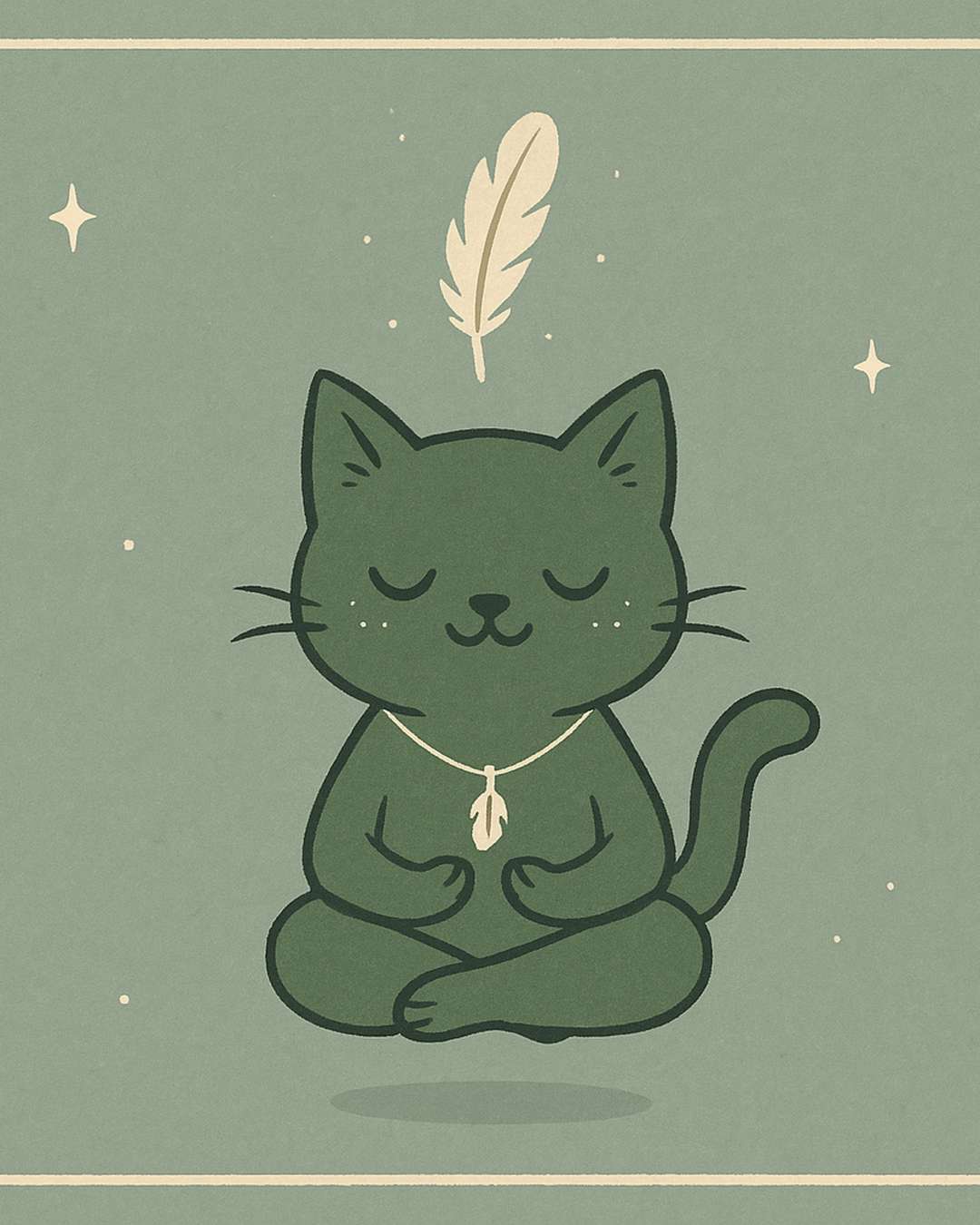 Plumette, la mascotte de l’Atelier, médite sous une plume